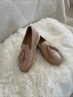Tod’s Leather Loafer/Sneaker Slip-On in Blush Pink with Tassel detail